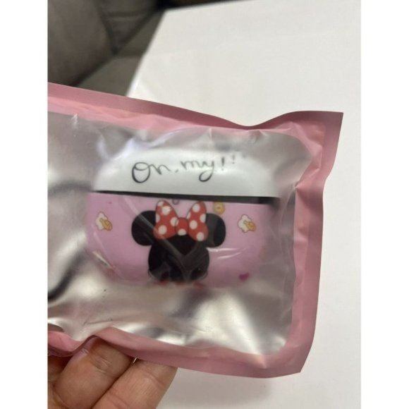 2 Minnie Mouse AirPod Pro Case Cover Strong Plastic PINK AND WHITE COLORS NEW - Picture 5 of 8